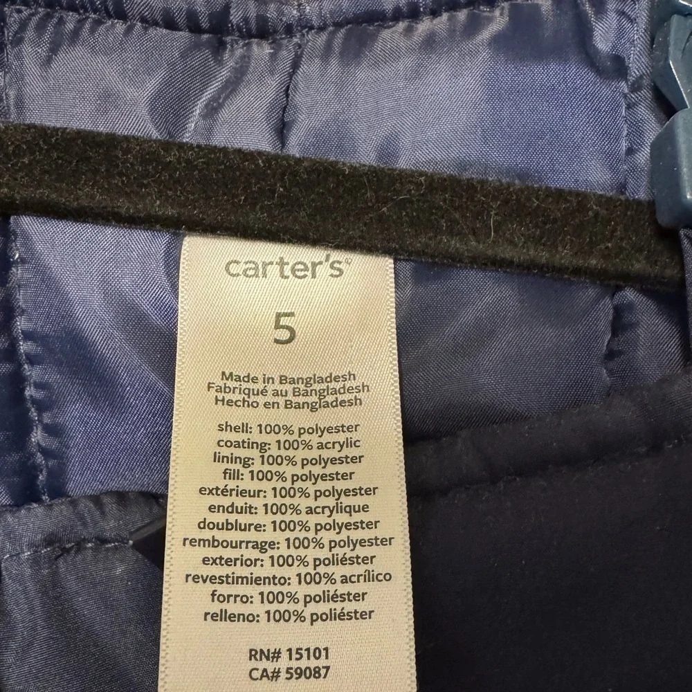 Carter's Dark Blue Kids Overalls Snow Bib